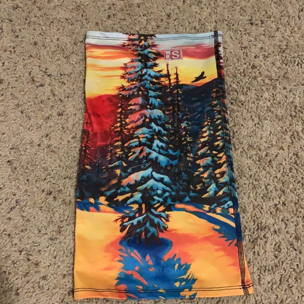 Winter mountain scenery neck gaiter-fleece